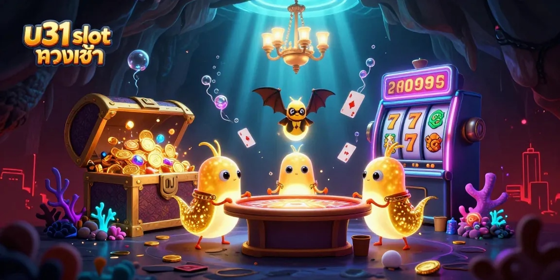 เล่น u31 slot ทางเข้า ในคาสิโนที่มีแสงเรืองรองจากตัวหนอนสีทอง