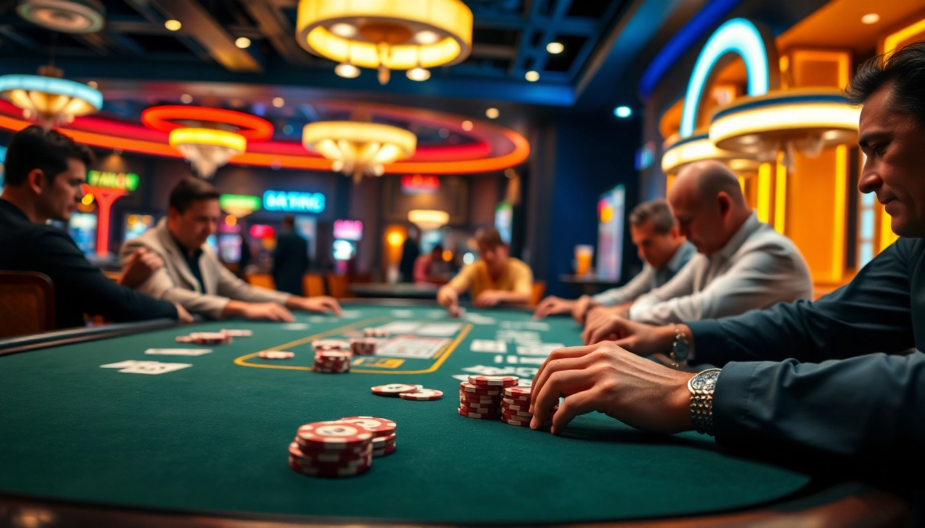 Joueurs concentrés au meilleur casino en ligne lors d'une partie de poker intense