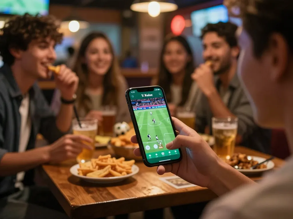 Xoilac TV users enjoying live football streaming and engaging in friendly sports betting activities