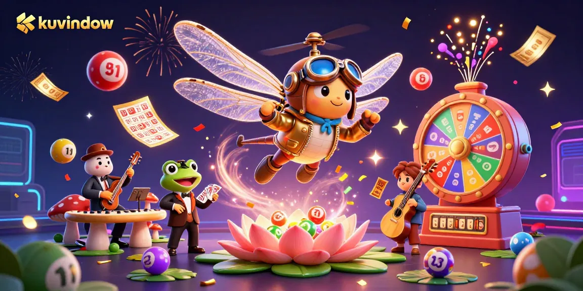 Experience the excitement of kuwindow with a lively casino scene featuring colorful games and characters.