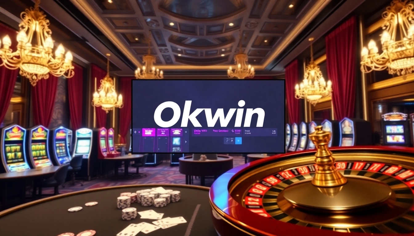 Experience thrilling gaming at Okwin's professional casino with vibrant slot machines and engaging roulette.