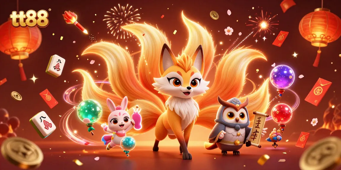 Experience the excitement of tt88 with vibrant 3D characters amidst captivating casino elements.