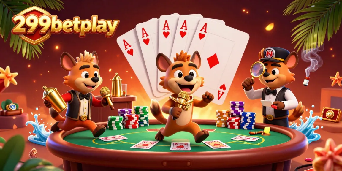 Experience the vibrant energy of 299betplay at a lively comedy casino featuring hyena characters in action.