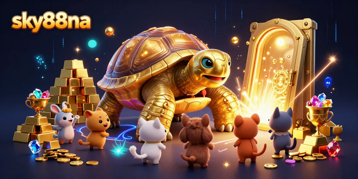 Engage with sky88na's thrilling slot machine adventure featuring a majestic tortoise pinball and treasure galore.
