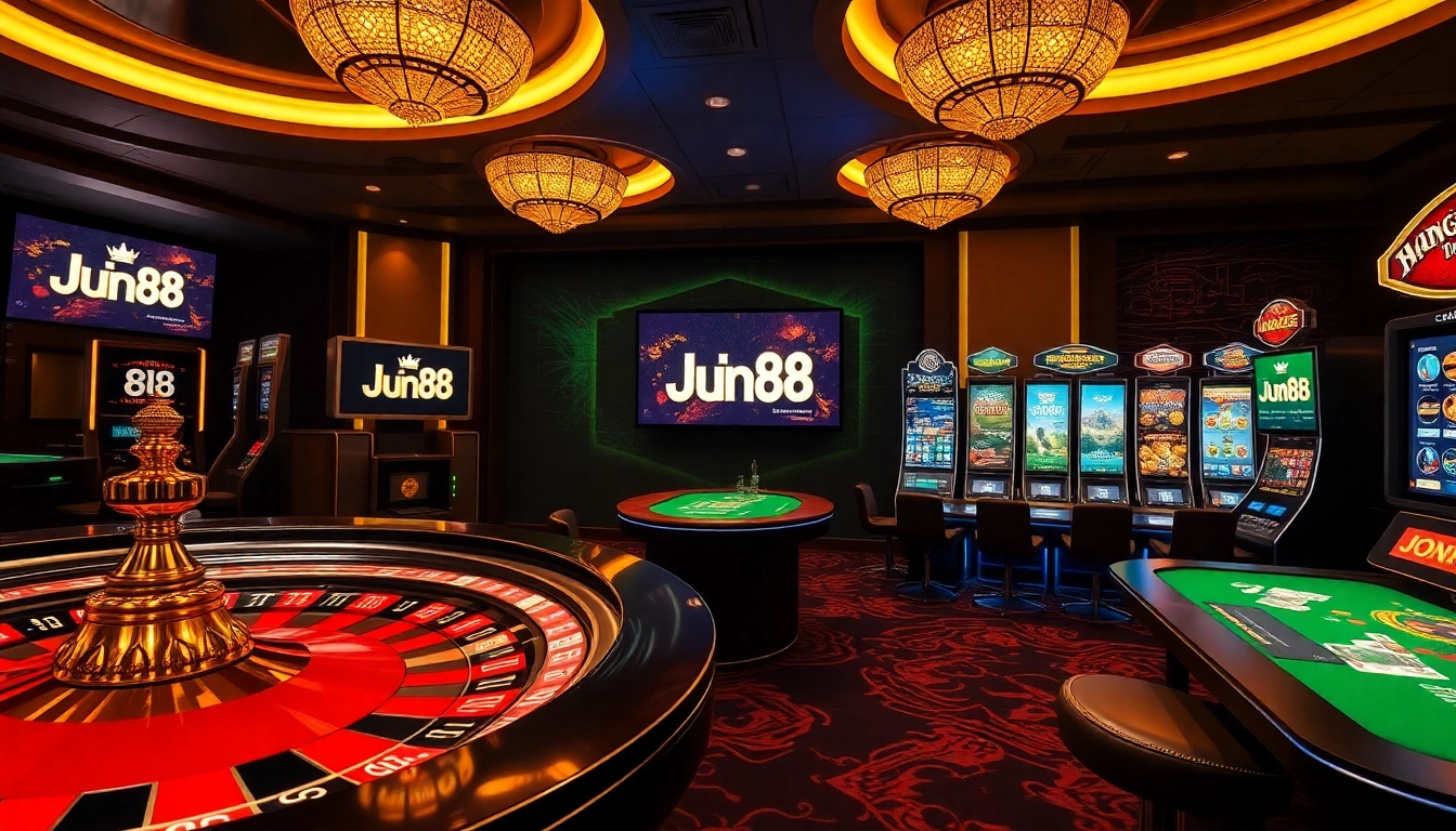 Experience thrilling gameplay at Jun88 with high-stakes roulette and vibrant slot machines.