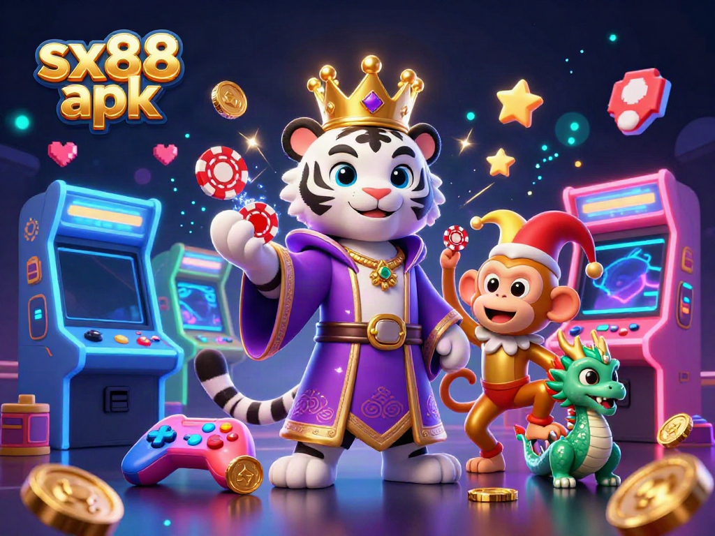 Engage with the immersive sx88 apk casino experience featuring vibrant characters and gaming elements.