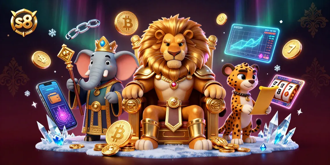 Experience exhilarating gameplay at s8 with a majestic king and vibrant casino elements.