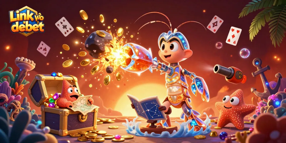 Experience the thrilling action of Link vào debet with vibrant gems and treasures in this dynamic scene.
