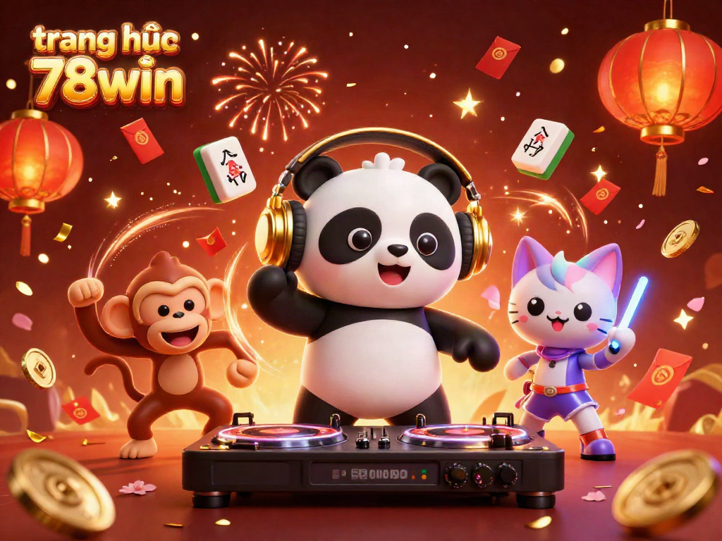 Experience the excitement of gambling with vibrant characters and casino elements at trang chủ 78win, showcasing a rich 3D illustration.