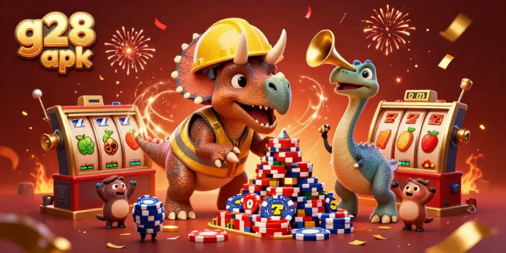 Experience the excitement of g28 apk with vibrant casino characters and elements showcasing thrilling gameplay.