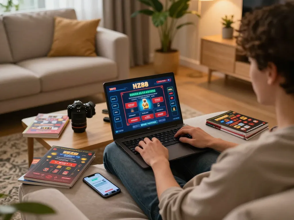 HZ88 online gaming session showcasing a user engaged with the casino interface