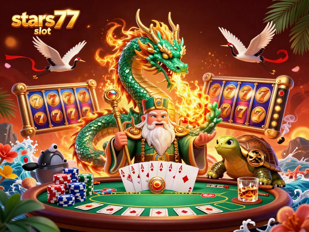 Menangkan jackpot dengan stars77 slot di dalam adegan penuh warna dan imersif yang melibatkan karakter fantastis.