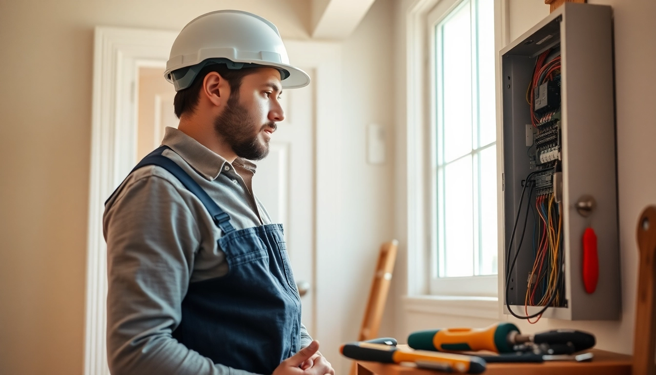 Residential electrician Vancouver expertly servicing an electrical panel in a modern home setting.