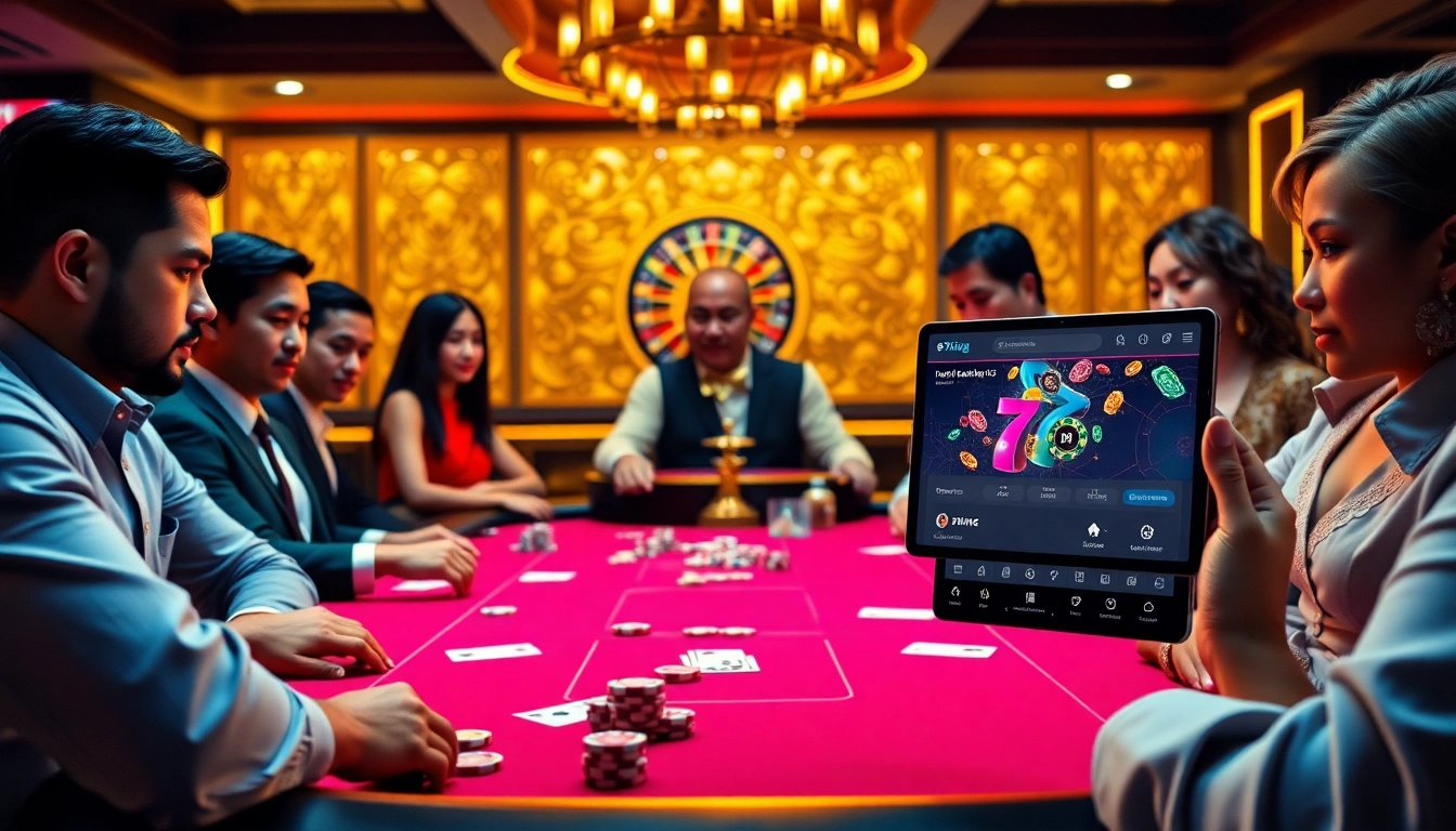 Engaged players enjoying a poker game at Nhà cái 79KING casino, highlighting excitement and professionalism.