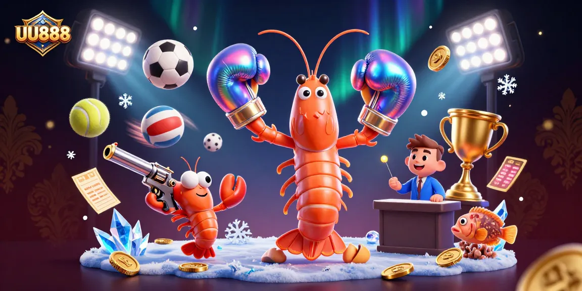 Engaging showdown with UU888 as a mantis shrimp boxer, depicting dynamic gambling action.
