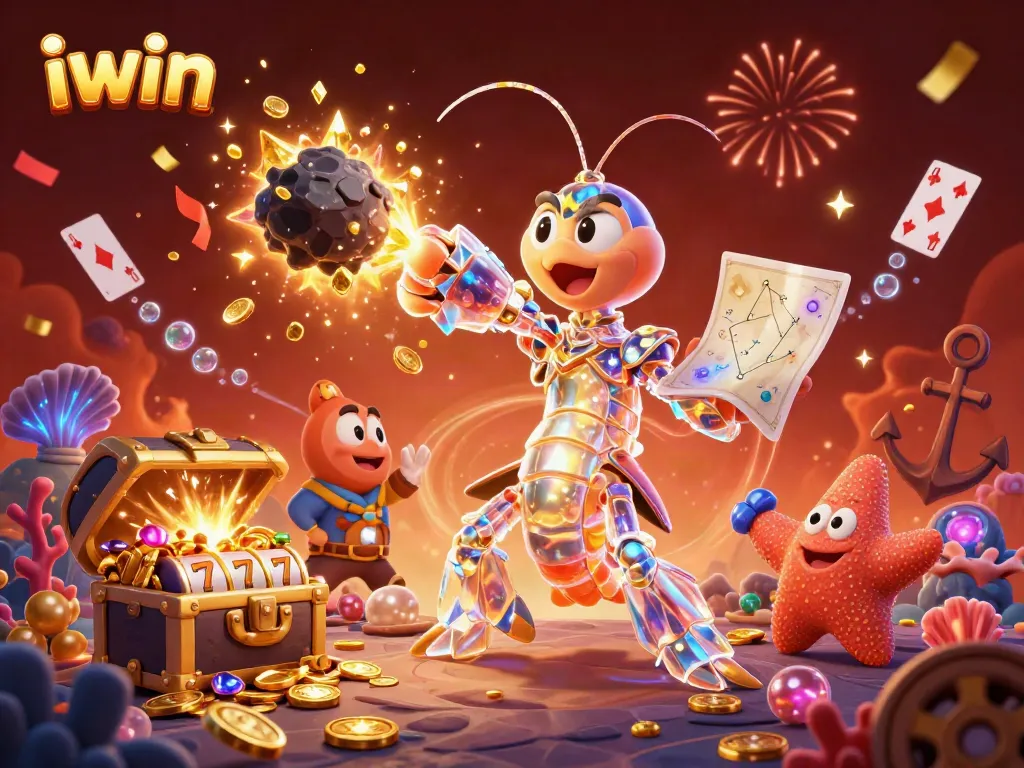 Engage in thrilling iwin gaming experiences with colorful gems and slot symbol action.