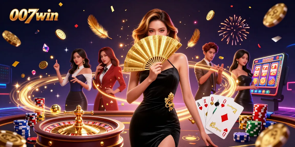Experience the thrill of winning at 007win with a dynamic casino illustration showcasing stunning gaming elements.