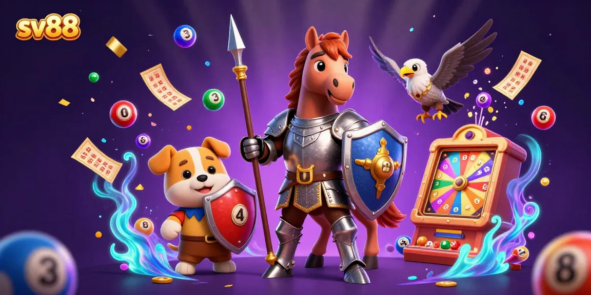 Engage in thrilling casino action at sv88 with vibrant lottery elements and dynamic characters.
