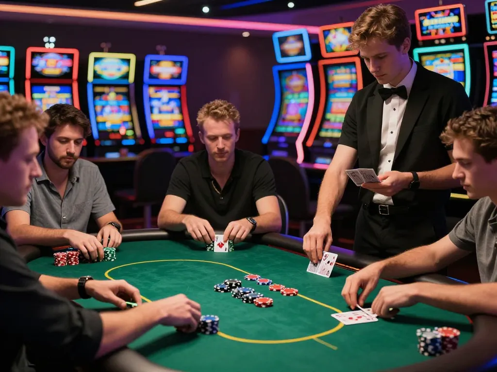 Players engaged in a thrilling poker game at TR88 casino table, showcasing strategic gameplay.
