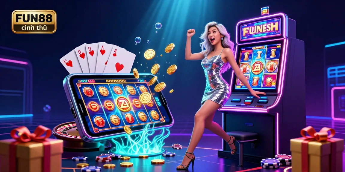 Experience the excitement of FUN88 chính thức with vibrant slot reels, dazzling casino elements, and thrilling action.