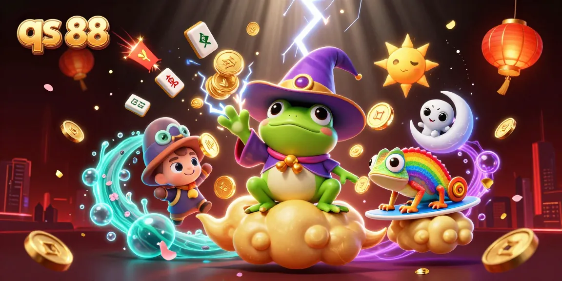 Experience the magic of qs 88 as a weather wizard frog conjures golden coins in an enchanting casino scene.