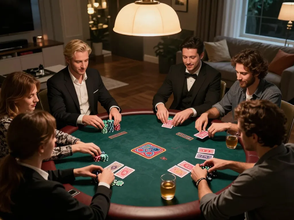 Friends enjoying a poker night using Hello88 com for seamless online gaming experience.