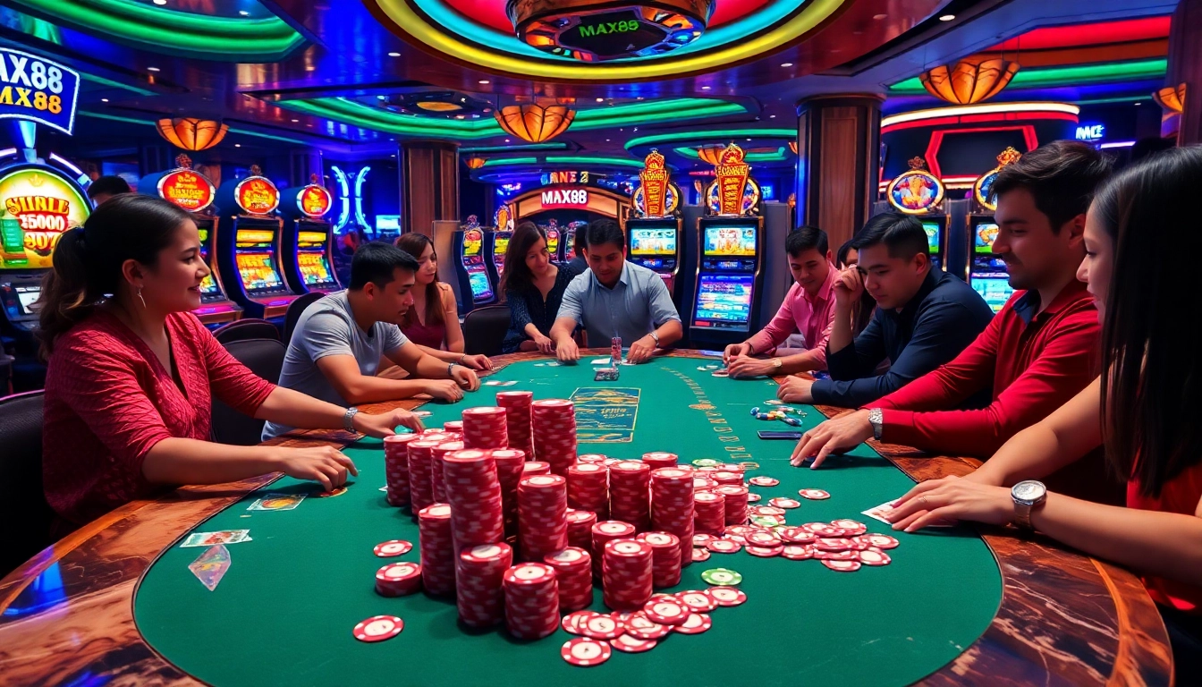 Experience the thrill of winning at MAX88 with vibrant casino games and engaging players.