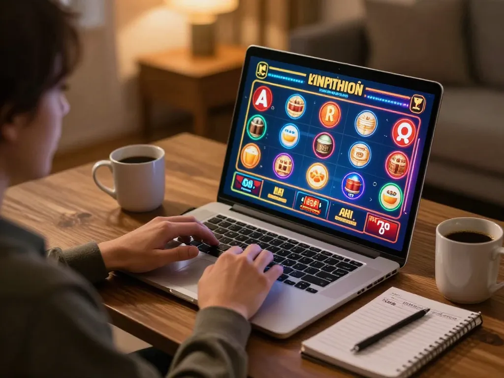 Player enjoying online casino games on go88 platform with strategy notes.