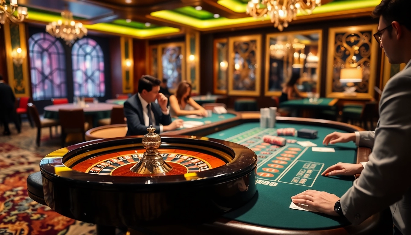 Retraits immédiats au casino en ligne : ambiance de jeu captivante avec tables de roulette.