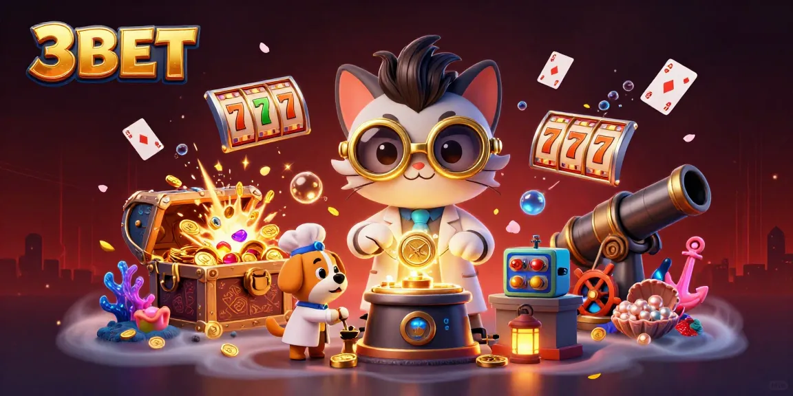 Experience the thrill of 3BET's casino magic with gold coins and jackpot excitement!