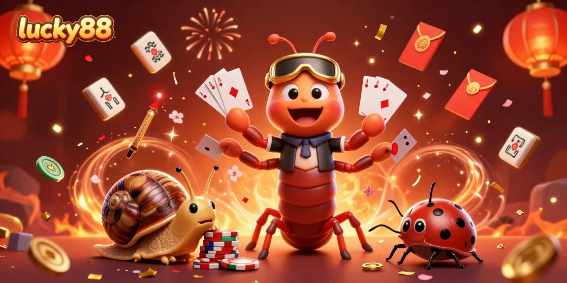 Engage with lucky88's vibrant casino atmosphere featuring lively characters and dynamic elements.