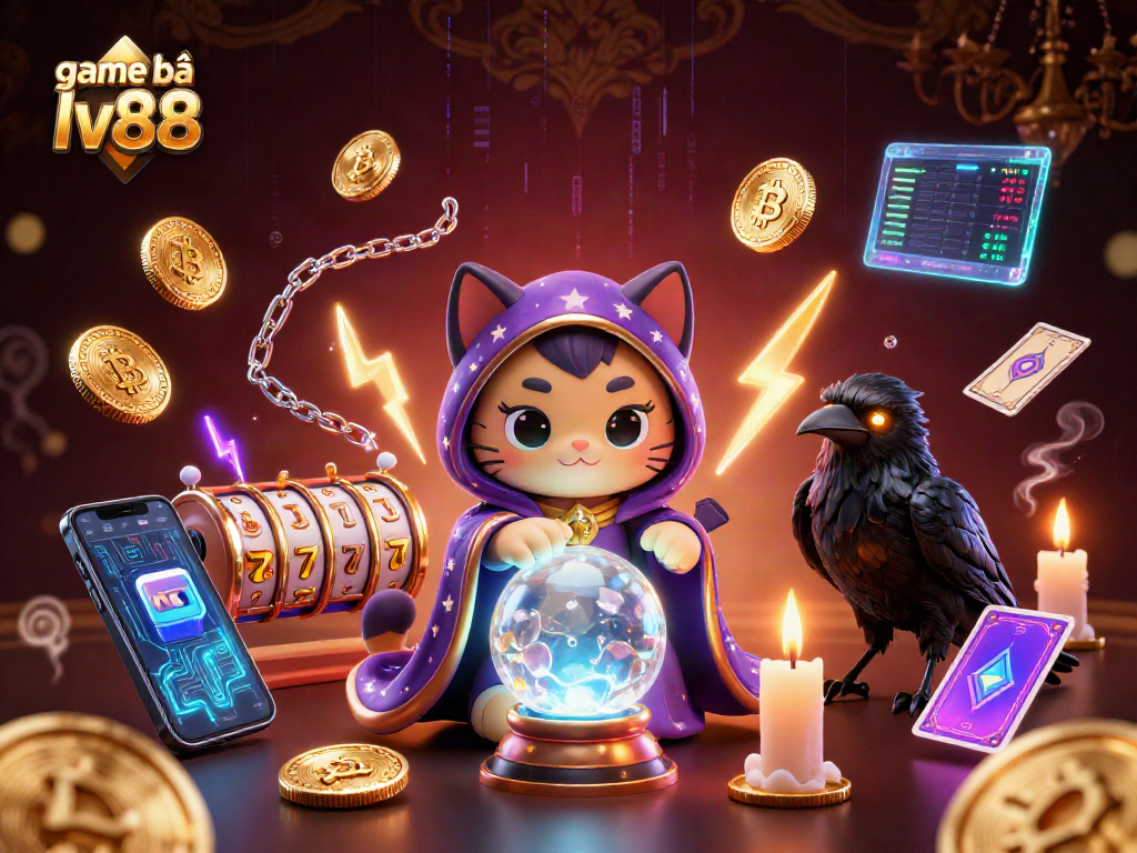 Experience game bài lv88 with vibrant characters and cryptocurrency elements in a rich, dynamic scene.