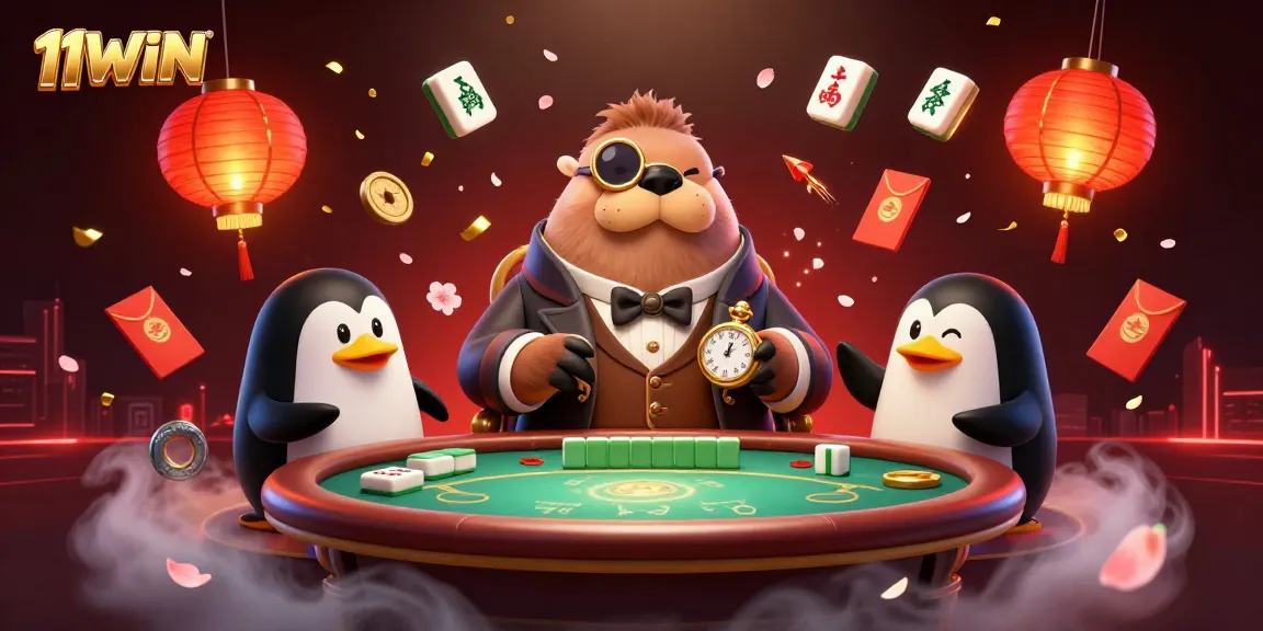 Experience dynamic poker action with 11WIN as characters engage in an underwater casino setting.