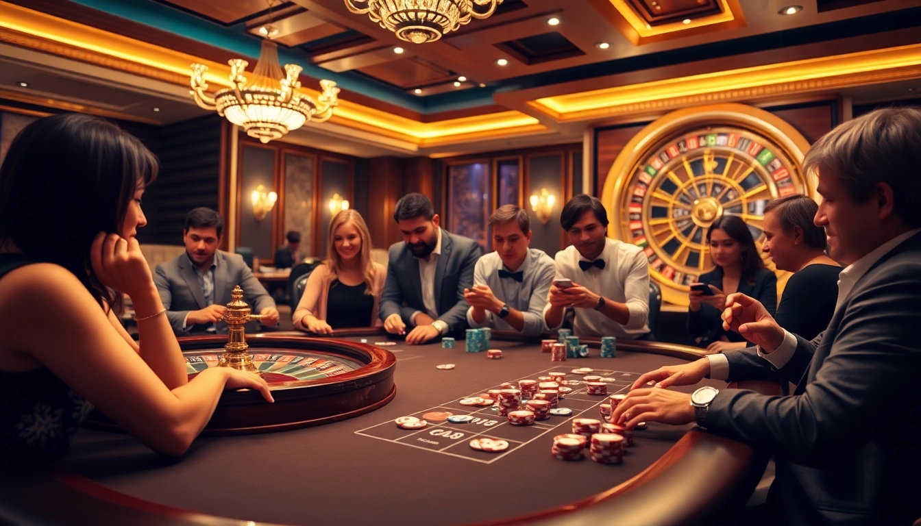 Players enjoying the vibrant casino experience at https://we88top.io/, with poker chips and cards on the table.