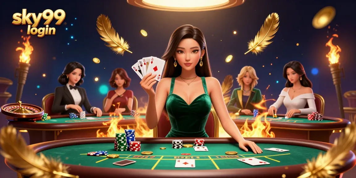 Nikmati permainan online elit dengan sky99 login di meja poker mewah, dengan elemen permainan yang berwarna-warni.