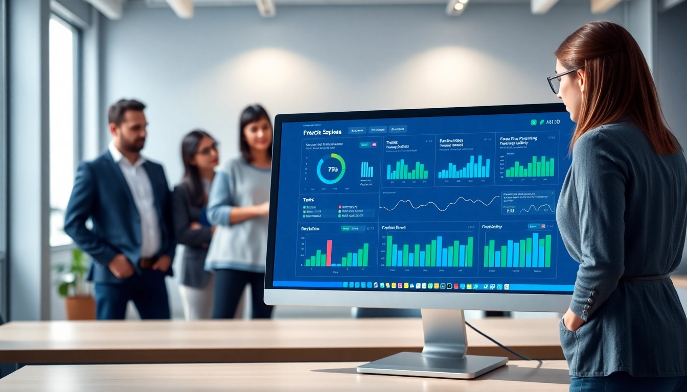 View of production planning software on a screen in a collaborative team setting.