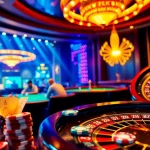 Experience the excitement of luckywin tài xỉu in a vibrant casino setting with players engaged in thrilling bets.