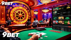 Experience thrilling casino games at 9BET, with vibrant tables and exciting betting action.