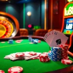 Experience the thrill of lu88 gambling at a luxurious casino table with vibrant poker chips and cards.