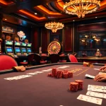 Engaged players at a luxurious poker table, highlighting the essence of gambling at https://oxbet6.vip/.