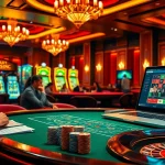 High-stakes gambling at https://ga6789.cn.com showcasing stunning poker tables and dynamic slot machines.