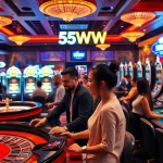 Players enjoying diverse games at 55WW casino floor, featuring excitement and luxury betting experiences.