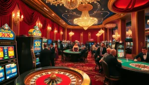 Players enjoying the thrill of gambling at the luxurious XX 88 casino.